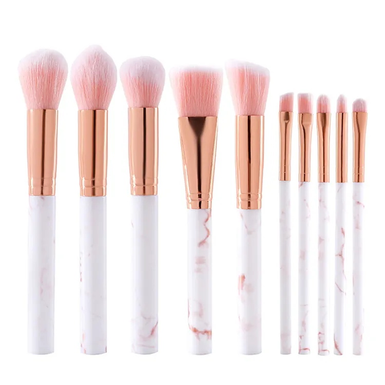 10 Pcs Marble Makeup Brush Set Eyeshadow Brush Full Set Beauty Tools