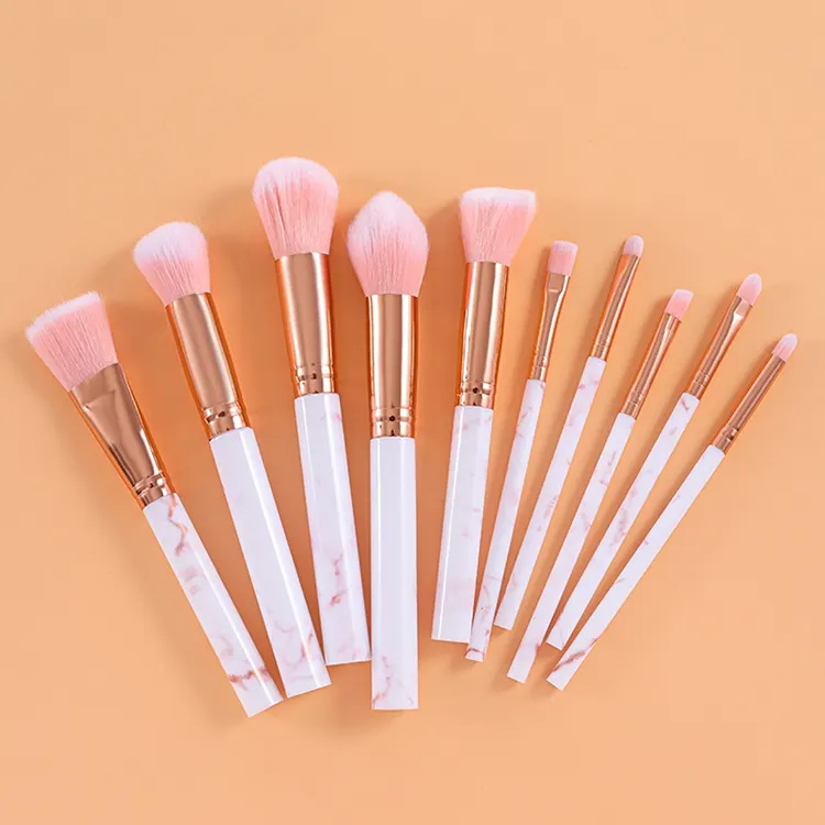 10 Pcs Marble Makeup Brush Set Eyeshadow Brush Full Set Beauty Tools