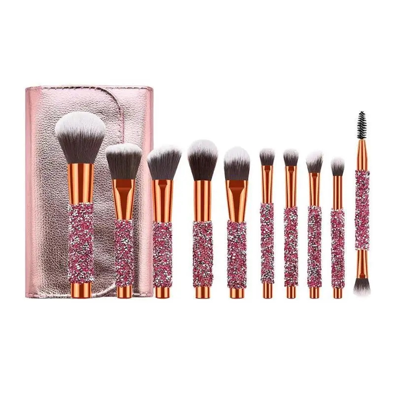 10 Pcs Makeup Brush Set Diamond Powder Blush Trimming Eyeshadow Brush