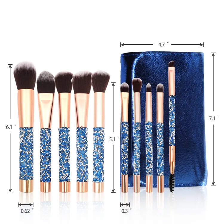 10 Pcs Makeup Brush Set Diamond Powder Blush Trimming Eyeshadow Brush