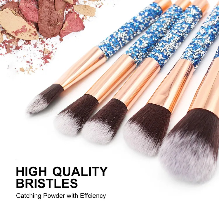 10 Pcs Makeup Brush Set Diamond Powder Blush Trimming Eyeshadow Brush