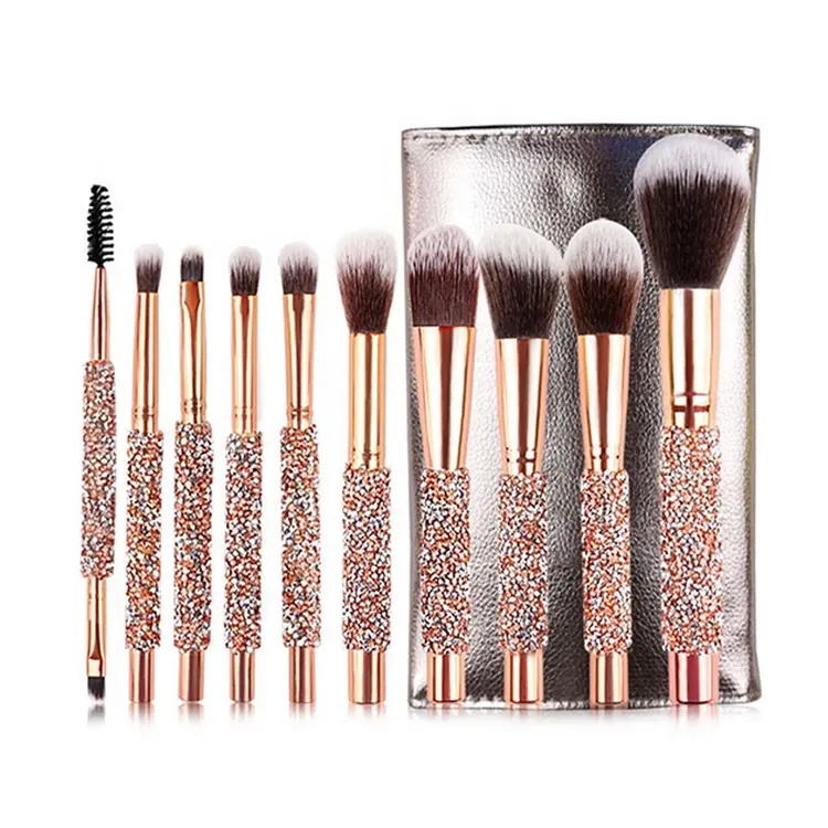 10 Pcs Makeup Brush Set Diamond Powder Blush Trimming Eyeshadow Brush