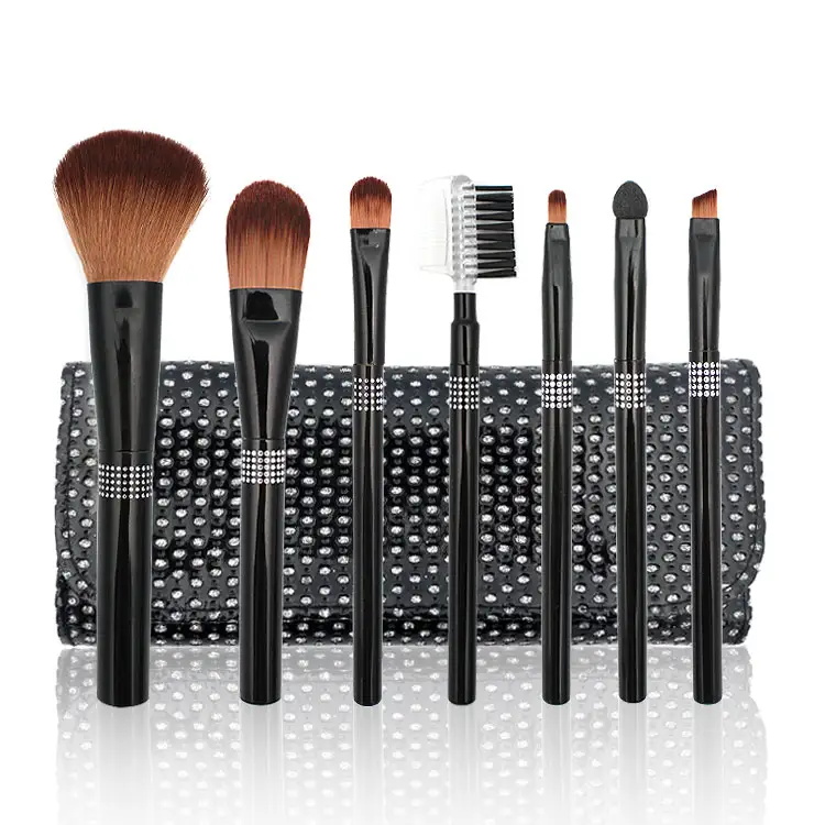 7 Pcs High-end Bright Black Series Makeup Set Brush Makeup Tools