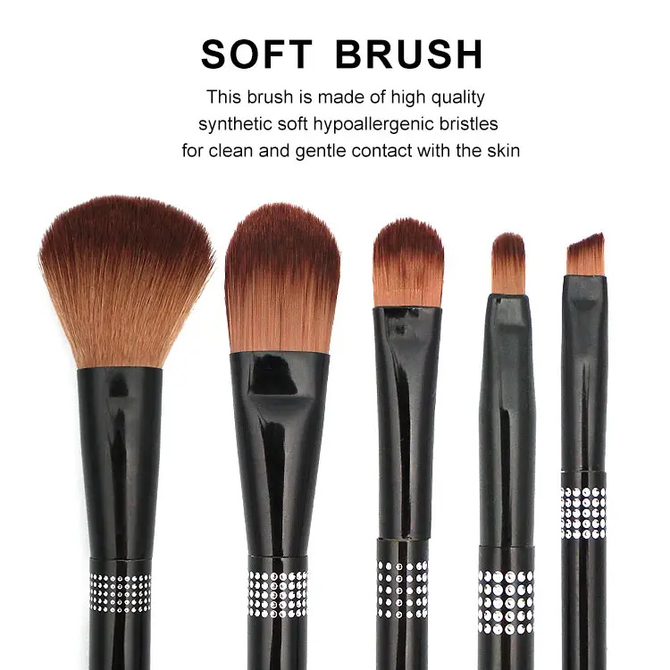 7 Pcs High-end Bright Black Series Makeup Set Brush Makeup Tools
