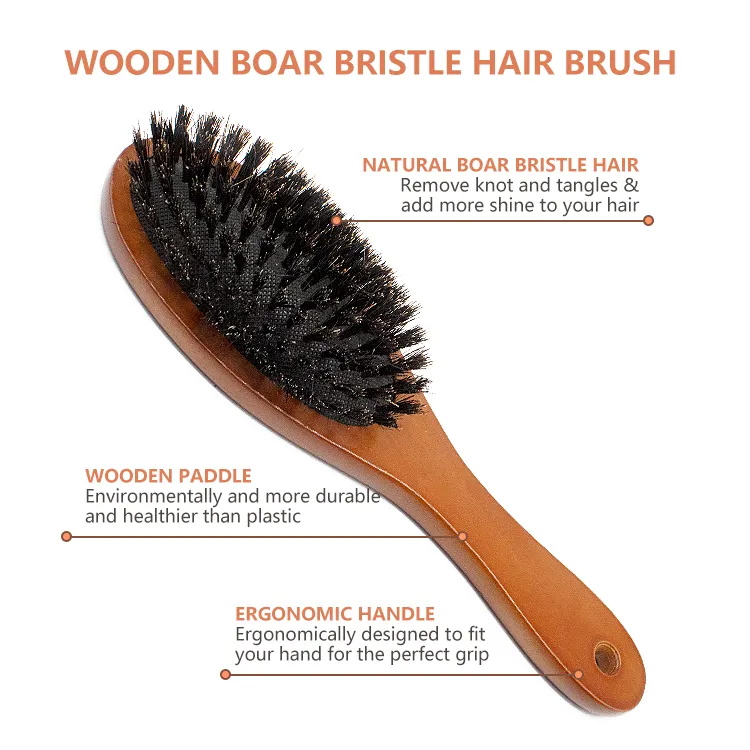 Lotus Whole Bristle Massage Comb Air Bag Wood Comb