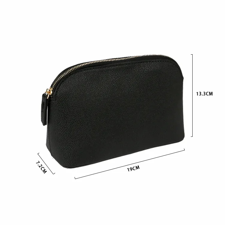 Leather Cosmetic Storage Bag Solid Color PU Makeup Bag