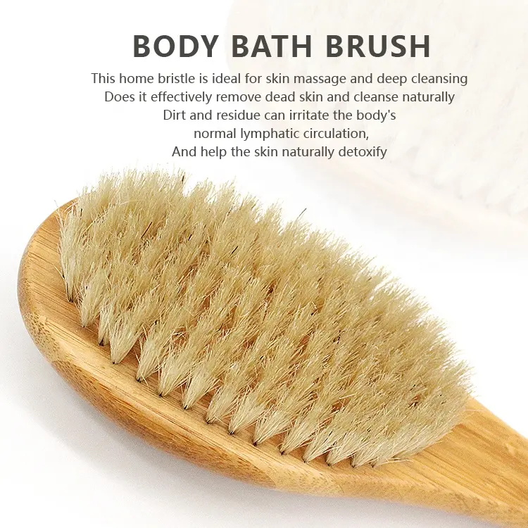 Nanzhu Pig Bristle 35cm Double-sided Massage Bath Brush