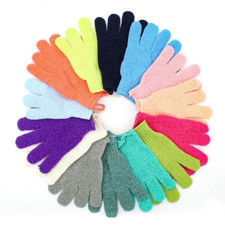 Classic Polka-dot Printed Bath Gloves Five Fingers