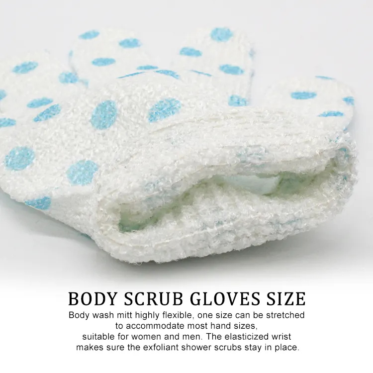 Classic Polka-dot Printed Bath Gloves Five Fingers