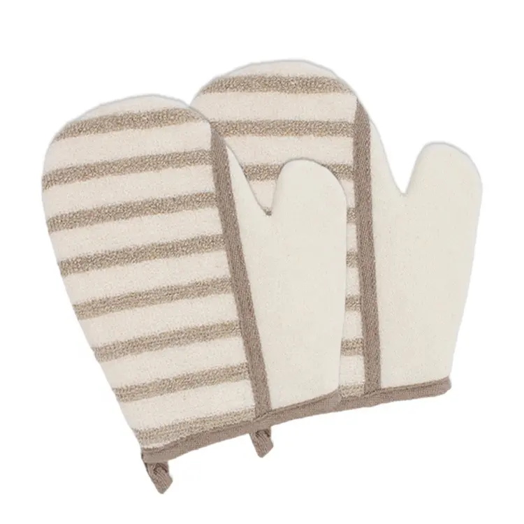 Polyester Striped Linen Diagonal Combination Gloves Bath gloves