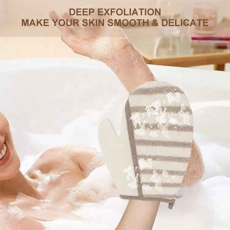 Polyester Striped Linen Diagonal Combination Gloves Bath gloves