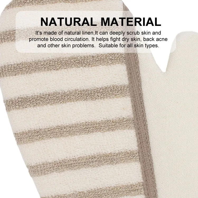 Polyester Striped Linen Diagonal Combination Gloves Bath gloves
