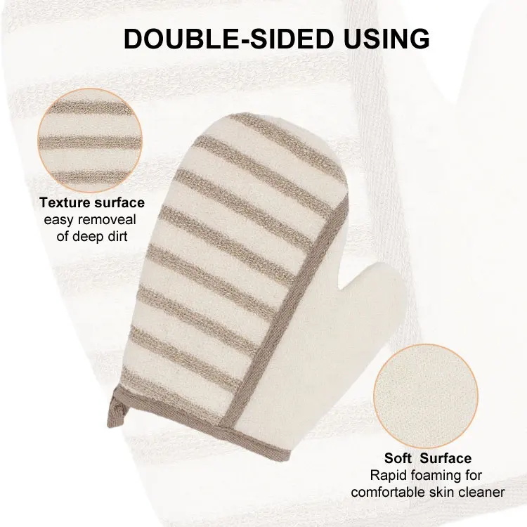 Polyester Striped Linen Diagonal Combination Gloves Bath gloves