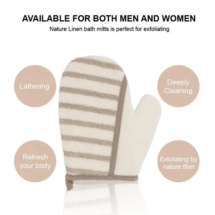 Polyester Striped Linen Diagonal Combination Gloves Bath gloves