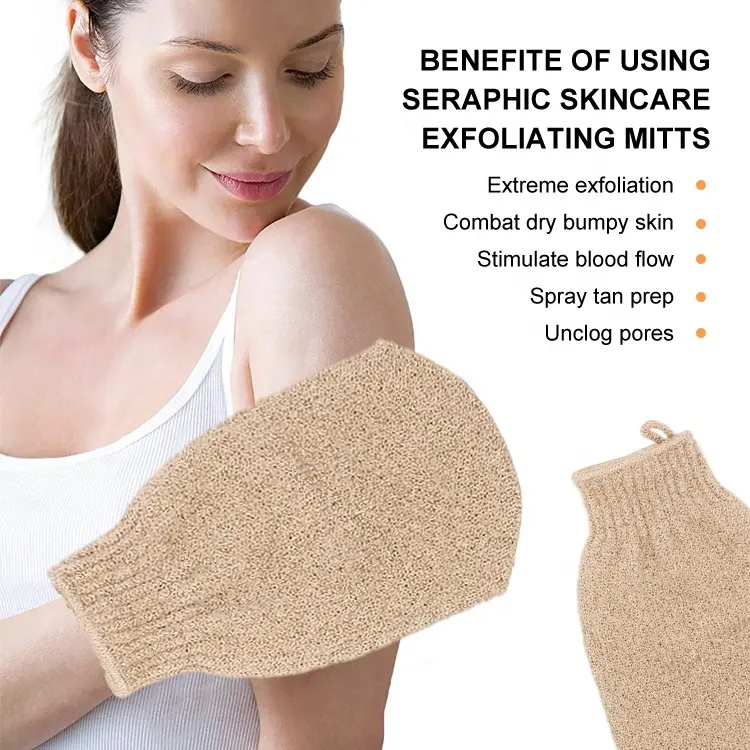 Scrub Bath Towel Double-sided Gray Rubbing Adult Bath Gloves