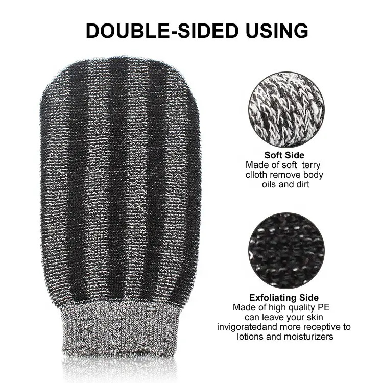 Men Women Bath Scrub Bath Towel Striped Bath Gloves
