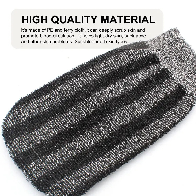 Men Women Bath Scrub Bath Towel Striped Bath Gloves