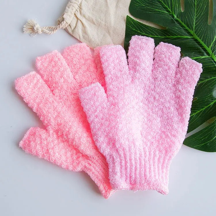 Nylon Five-finger Bath Gloves Bath Scrubbing Gloves