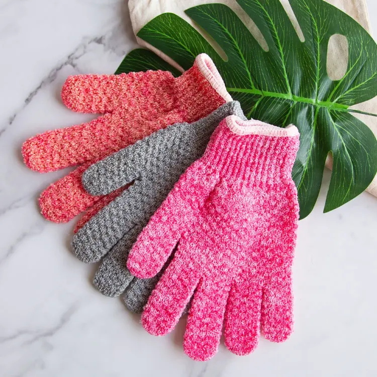 Nylon Five-finger Bath Gloves Bath Scrubbing Gloves