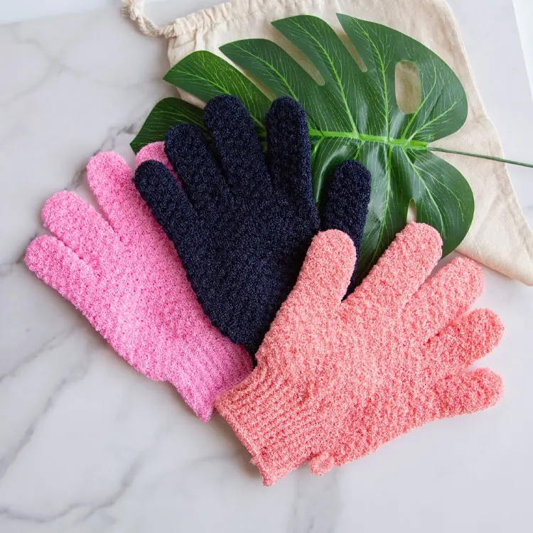 Nylon Five-finger Bath Gloves Bath Scrubbing Gloves