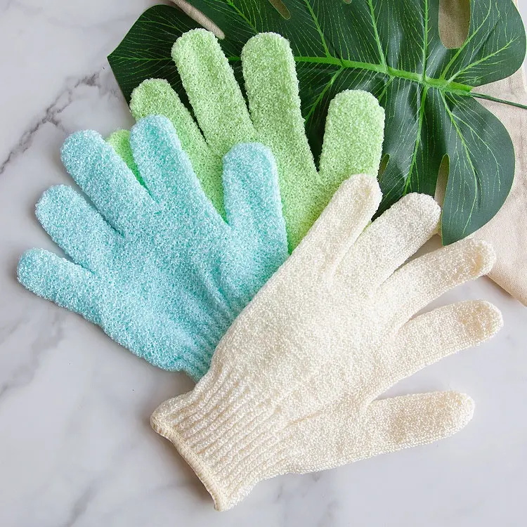 Nylon Five-finger Bath Gloves Bath Scrubbing Gloves