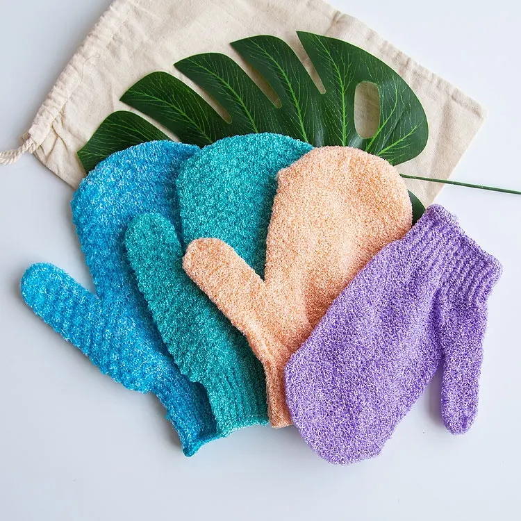 Nylon Five-finger Bath Gloves Bath Scrubbing Gloves