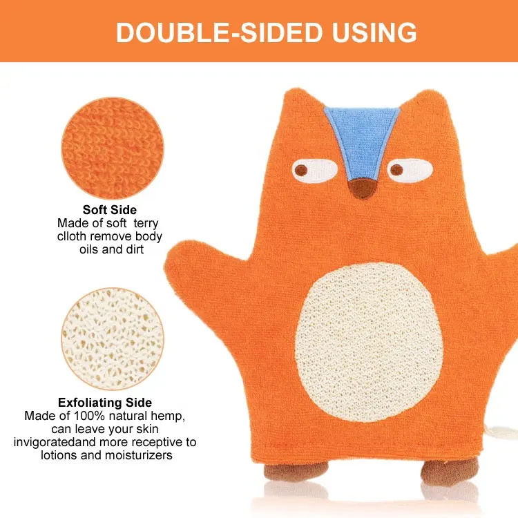 Cartoon cotton scrubbing bath children baby bathing ball towel gloves