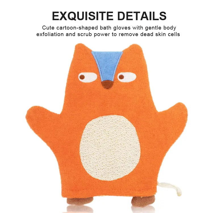 Cartoon cotton scrubbing bath children baby bathing ball towel gloves