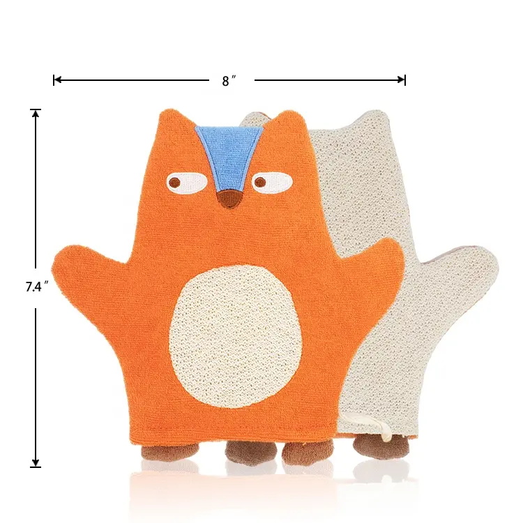 Cartoon cotton scrubbing bath children baby bathing ball towel gloves