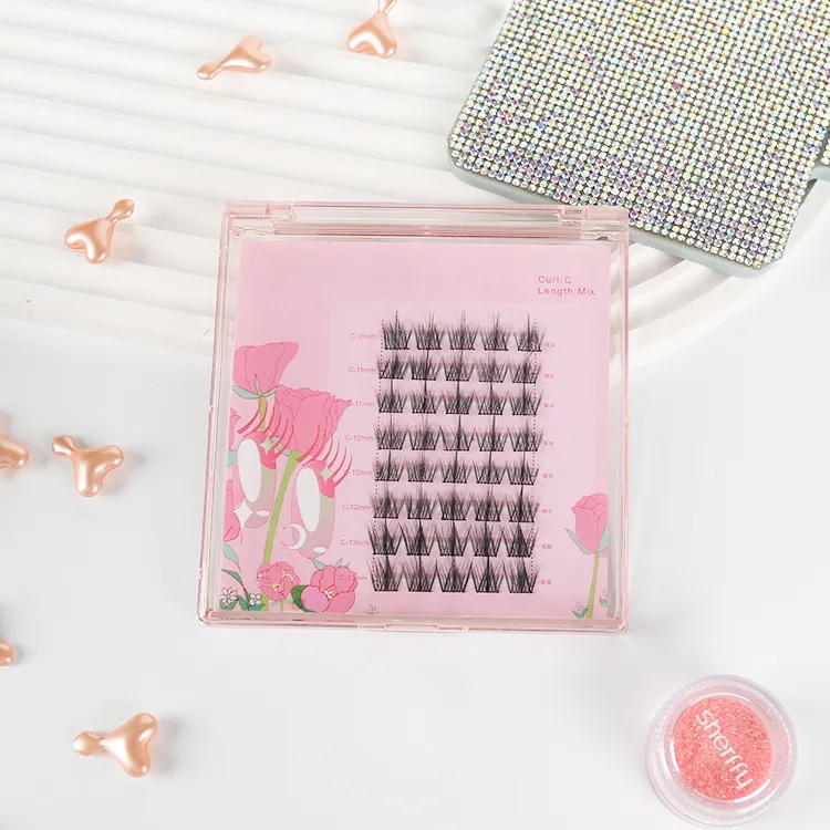 DIY C Curl 3D Faux Mink Individual Lashes False Eyelashes
