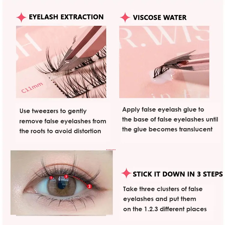 DIY C Curl 3D Faux Mink Individual Lashes False Eyelashes