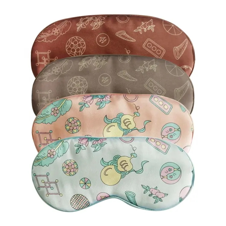 Customized Printing Mulberry Silk Adjustable Eye Mask for Kids and Adults