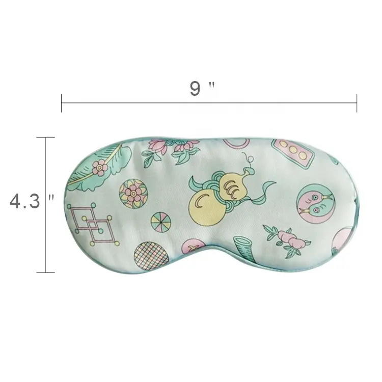 Customized Printing Mulberry Silk Adjustable Eye Mask for Kids and Adults