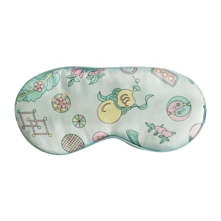 Customized Printing Mulberry Silk Adjustable Eye Mask for Kids and Adults