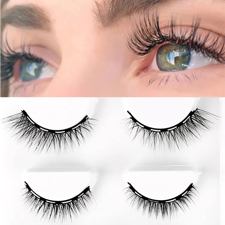 3 Pairs Reusable False Eyelashes & Tools Tweezer Liquid Eyeliner Set