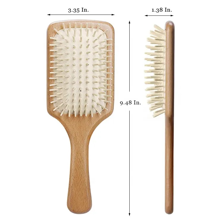 Natural Wooden Bristle Air Cushion Detangling Massage Hairbrush