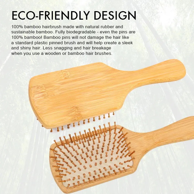 Bamboo Detangling Massage Hairbrush air bag comb