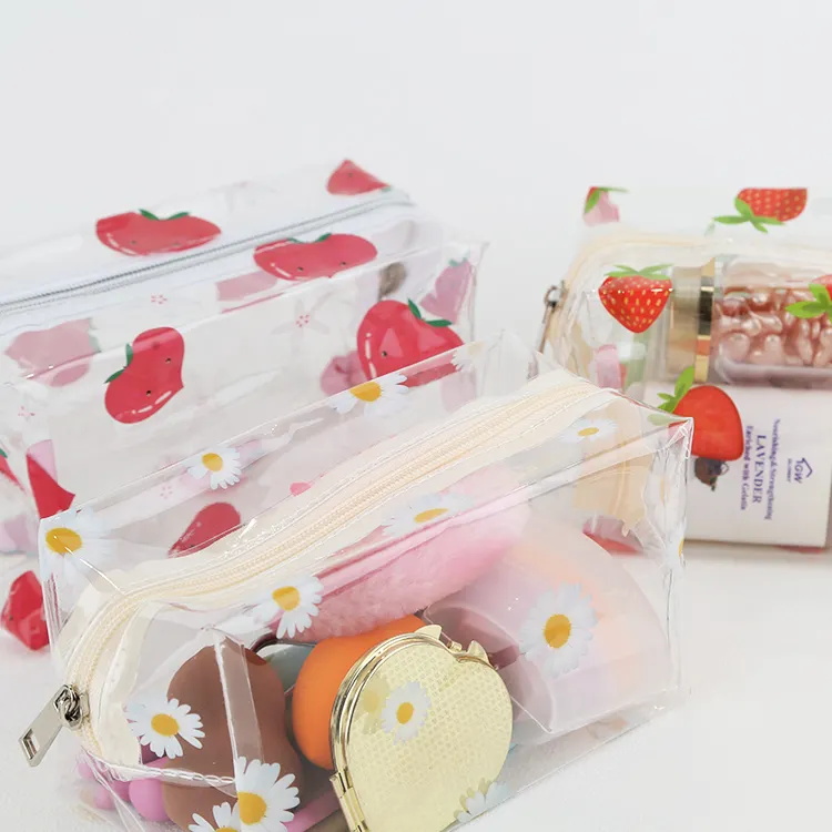 Pvc Makeup Bag Transparent Zipper Waterproof Cosmetic Toiletry Bag