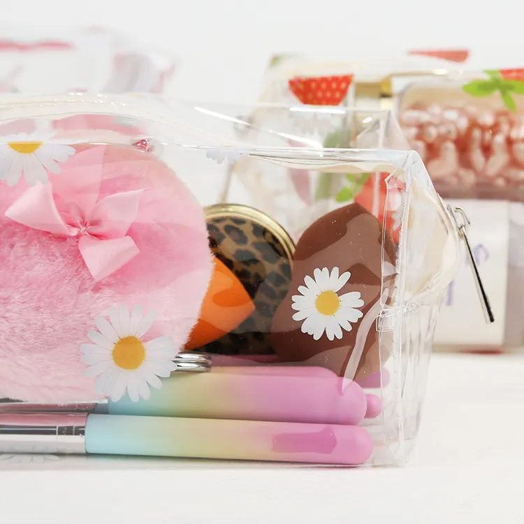 Pvc Makeup Bag Transparent Zipper Waterproof Cosmetic Toiletry Bag