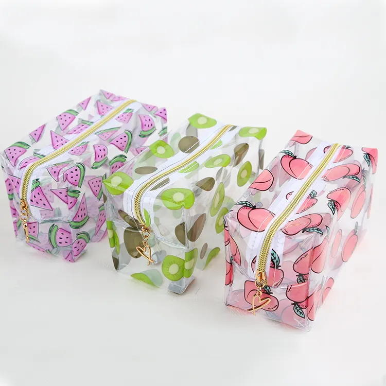 Fruit Printing Pvc Toiletry Bag Storage Pouch Cosmetic Bag