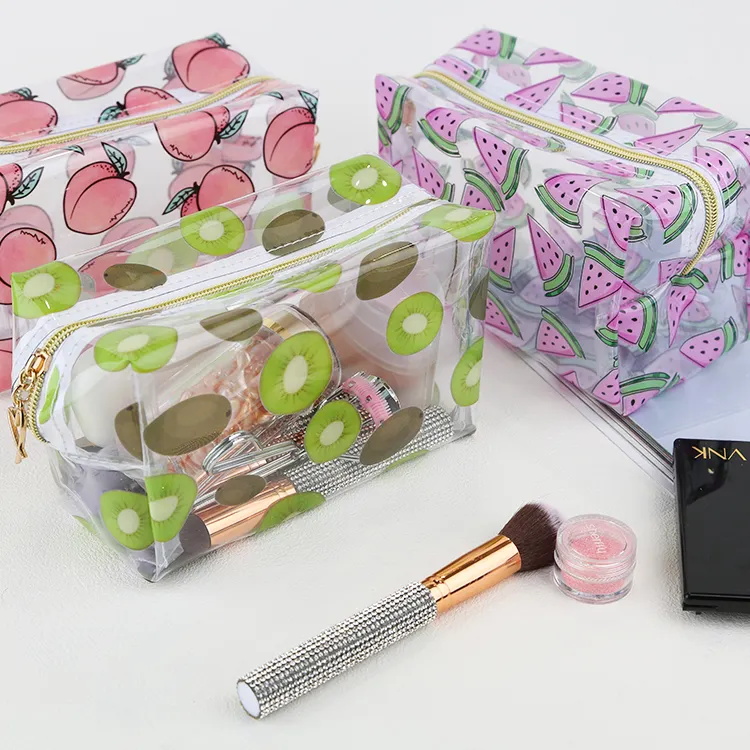 Fruit Printing Pvc Toiletry Bag Storage Pouch Cosmetic Bag