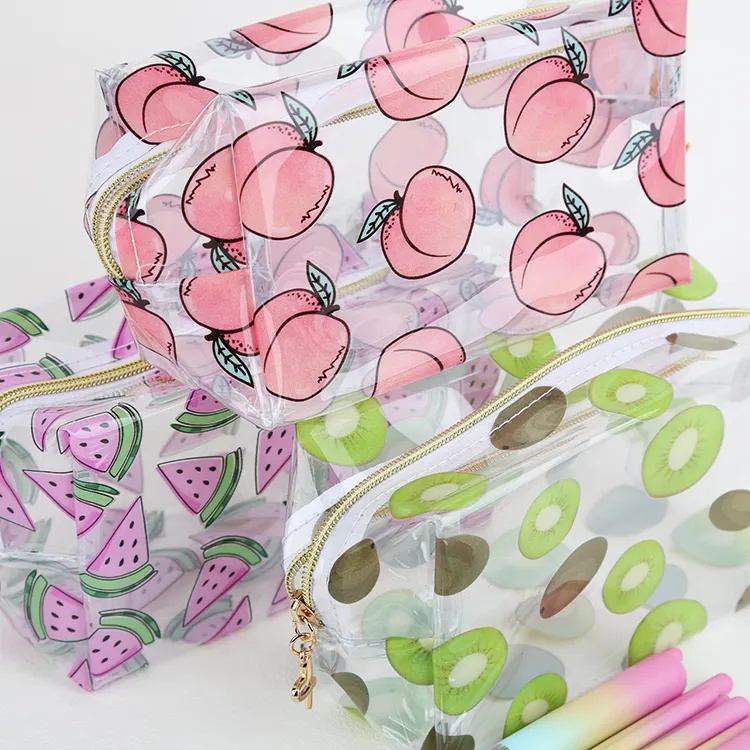 Fruit Printing Pvc Toiletry Bag Storage Pouch Cosmetic Bag