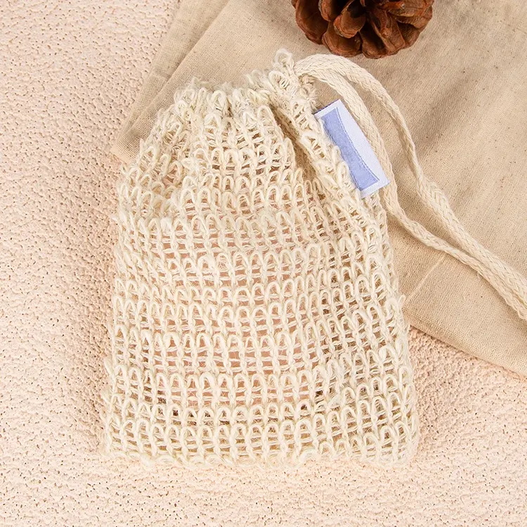 Hanging sisal foaming mesh bag cotton hemp soap bag