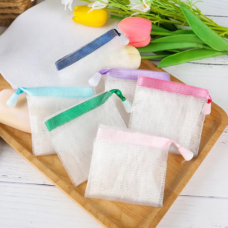Double Layer Foaming Mesh Cleanser Soap Bag Net