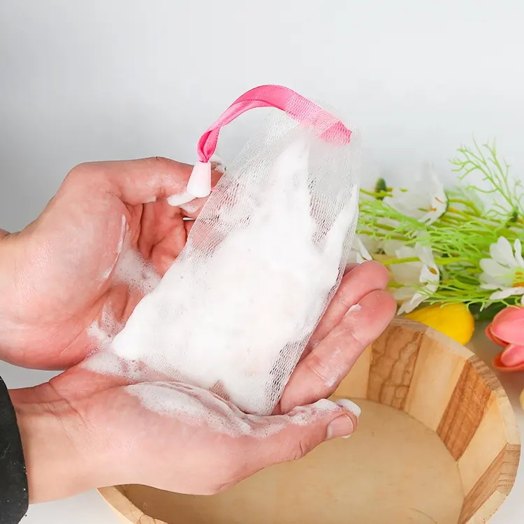 Double Layer Foaming Mesh Cleanser Soap Bag Net