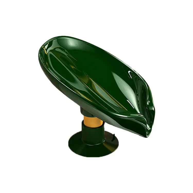 Creative Leaf Shaped Shelving Soap Box with Suction Cup