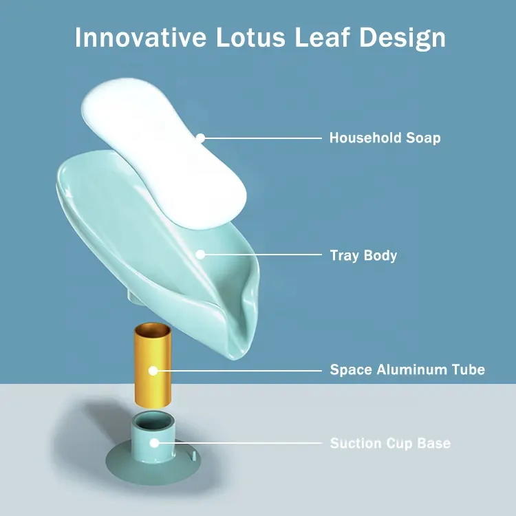 Creative Leaf Shaped Shelving Soap Box with Suction Cup