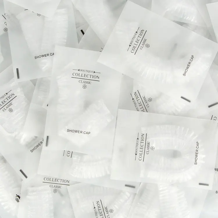 100Pcs Individually Plastic Disposable Hotel Shower Cap For Spa Home Salon