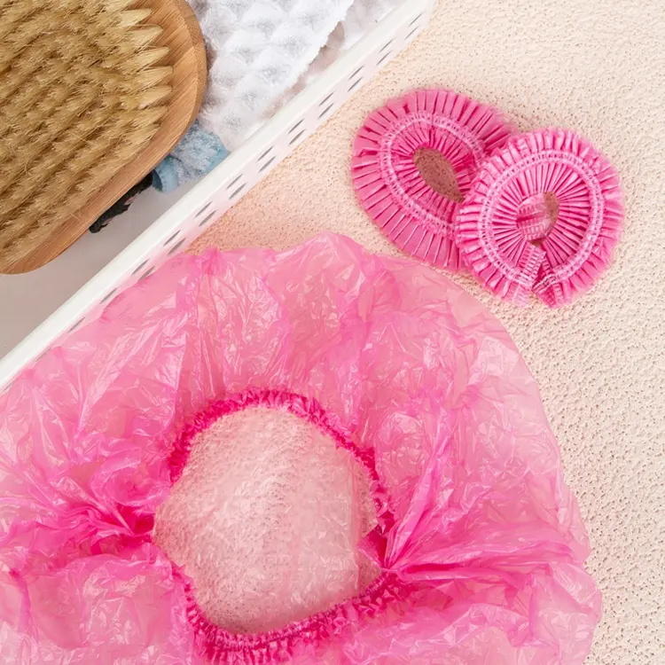 100Pcs Individual Package Thickening PE Plastic Shower Cap
