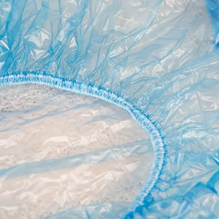 100Pcs Waterproof Elastic Bathing Cap Blue Disposable Shower Cap